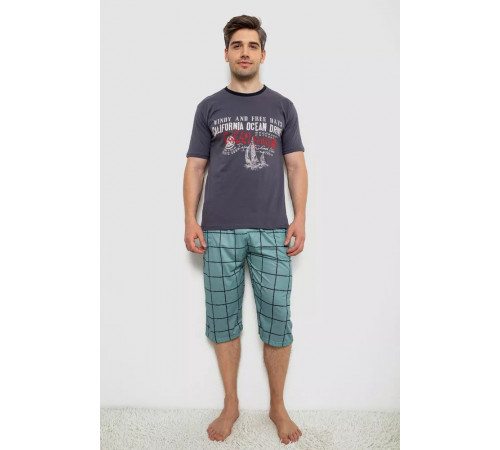 Піжама чоловіча з принтом, колір сірий, 243R2011