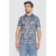 Поло чоловіче з принтом, колір сіро-синій, 247R314
