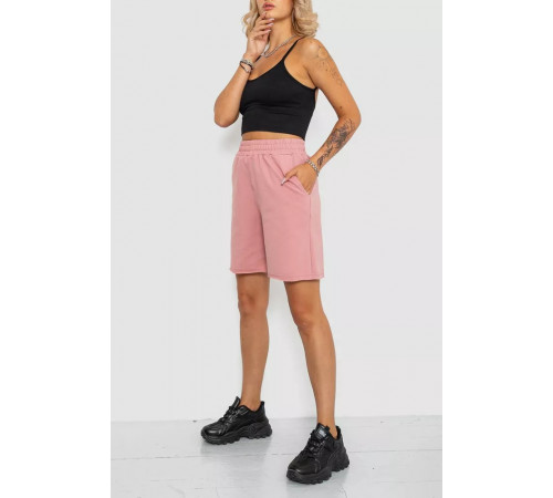 Шорти жіночі однотонні, колір пудровий, 102R326-1