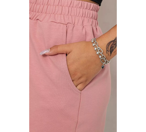 Шорти жіночі однотонні, колір пудровий, 102R326-1