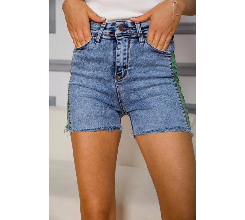 Приталенные джинсовые шорты, синего цвета, 164R4618.