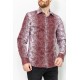 Сорочка чоловіча в смужку, колір біло-бордовий, 131R140125