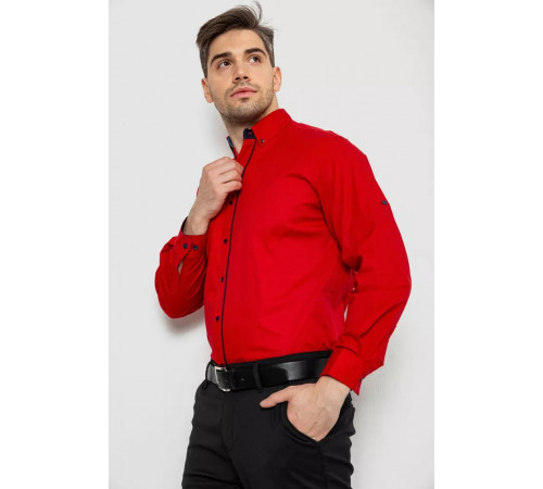Рубашка мужская с принтом, цвет красный, 214R16111-1