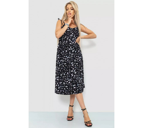 Сарафан із квітковим принтом, колір чорний, 102R333-2