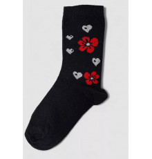 Шкарпетки жіночі з принтом, колір темно-синій, 238R336-5