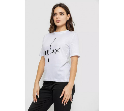 Женская футболка с принтом, цвет белый, 241R1836