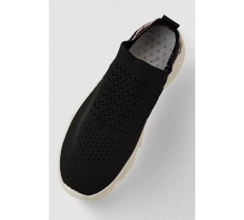 Слипоны женские из ткани, цвет черный, 244R291C Слипоны женские из ткани, цвет черный, 244R291C
