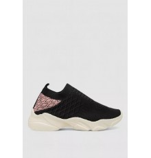 Слипоны женские из ткани, цвет черный, 244R291C