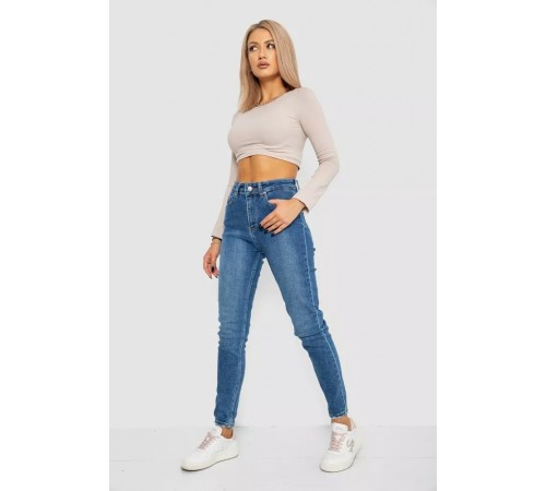Джинси жіночі Mom-fit стрейч, колір синій, 244R1162 Джинси жіночі Mom-fit стрейч, колір синій, 244R1162