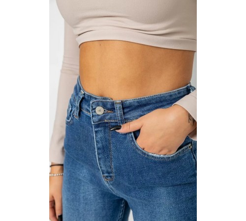 Джинси жіночі Mom-fit стрейч, колір синій, 244R1162 Джинси жіночі Mom-fit стрейч, колір синій, 244R1162