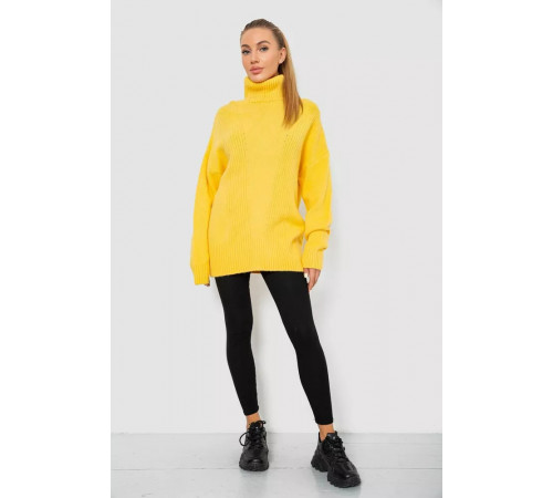 Свитер гольф женский шерстяной, цвет желтый, 244R2050