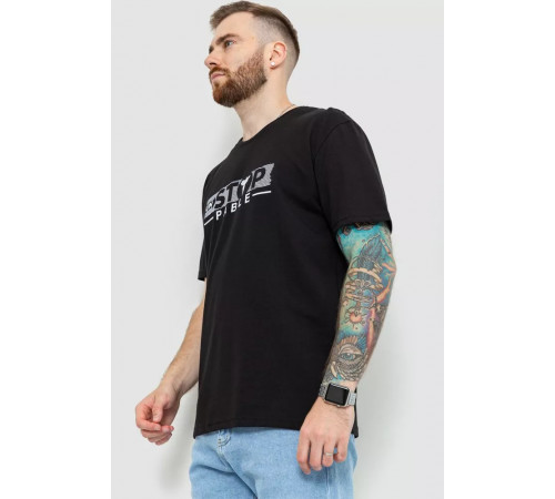 Футболка чоловіча батал, колір чорний, 208R014