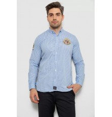 Рубашка мужская в клетку, цвет голубой, 214R9030