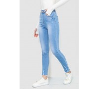 Джинсы женские с потертостями, цвет голубой, 214R1530.