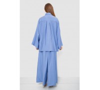 Костюм женский свободного кроя жатка, цвет джинс, 102R5264