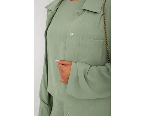 Костюм женский тройка, цвет оливковый, 102R5255. Костюм женский тройка, цвет оливковый, 102R5255.