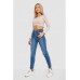 Джинси жіночі Mom-fit стрейч, колір синій, 244R1162