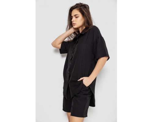 Костюм женский однотонный, цвет черный, 119R0038. Костюм женский однотонный, цвет черный, 119R0038.