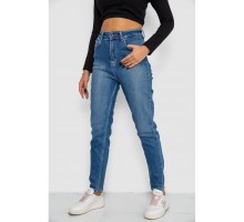 Джинси жіночі Mom-fit стрейч, колір синій, 244R1136