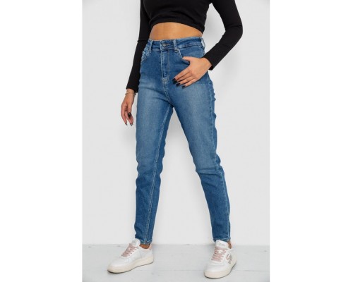 Джинси жіночі Mom-fit стрейч, колір синій, 244R1136 Джинси жіночі Mom-fit стрейч, колір синій, 244R1136