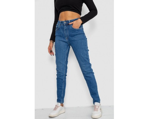 Джинси жіночі Mom-fit стрейч, колір синій, 244R1134