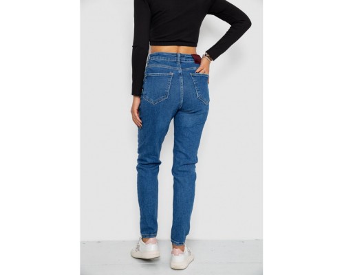 Джинси жіночі Mom-fit стрейч, колір синій, 244R1134