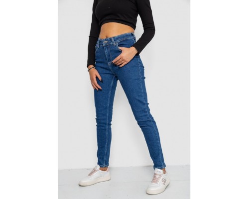 Джинси жіночі Mom-fit стрейч, колір синій, 244R1132 Джинси жіночі Mom-fit стрейч, колір синій, 244R1132