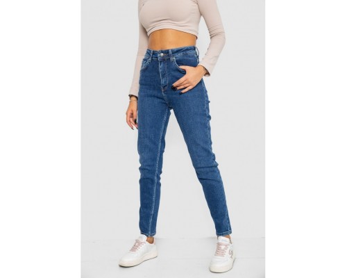 Джинси жіночі Mom-fit стрейч, колір синій, 244R1149 Джинси жіночі Mom-fit стрейч, колір синій, 244R1149