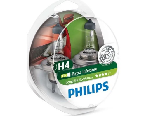 Автолампа Philips H4 LongLife EcoVision, 2шт (12342LLECOS2) Автолампа Philips H4 LongLife EcoVision, 2шт (12342LLECOS2)