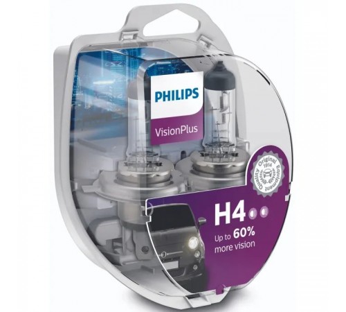 Автолампа Philips H4 VisionPlus, 2шт (12342VPS2) Автолампа Philips H4 VisionPlus, 2шт (12342VPS2)