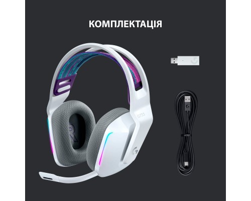 Навушники Logitech G733 Lightspeed Wireless RGB Gaming Headset White (981-000883) Навушники Logitech G733 Lightspeed Wireless RGB Gaming Headset White (981-000883)