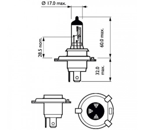 Автолампа Philips галогенова 60/55W (12342 PR C2) Автолампа Philips галогенова 60/55W (12342 PR C2)
