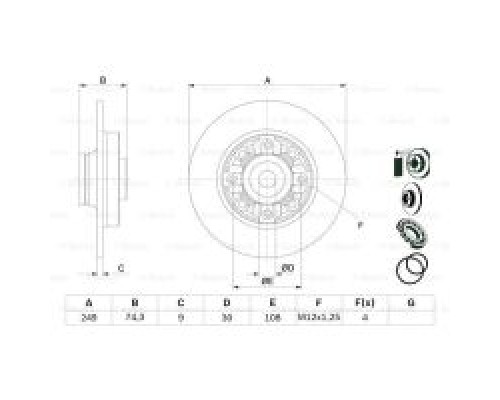 Тормозной диск Bosch 0 986 479 400 Тормозной диск Bosch 0 986 479 400
