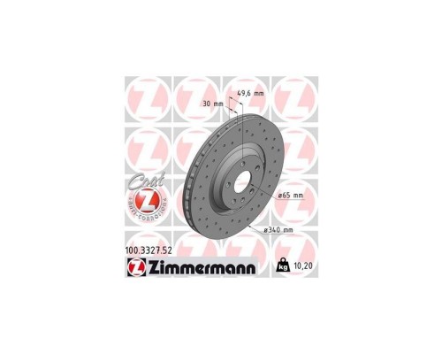 Тормозной диск ZIMMERMANN 100.3327.52 Тормозной диск ZIMMERMANN 100.3327.52