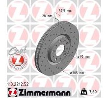 Тормозной диск ZIMMERMANN 110.2212.52