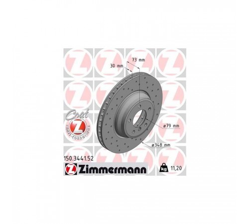 Гальмівний диск ZIMMERMANN 150.3441.52 Гальмівний диск ZIMMERMANN 150.3441.52