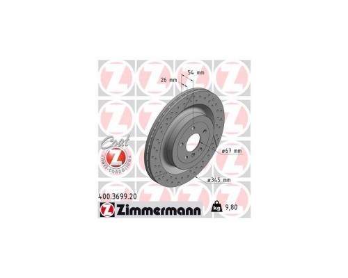 Гальмівний диск ZIMMERMANN 400.3699.20 Гальмівний диск ZIMMERMANN 400.3699.20