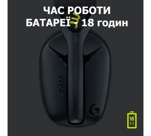 Наушники Logitech G435 Lightspeed Wireless Gaming Headset Black (981-001050) Наушники Logitech G435 Lightspeed Wireless Gaming Headset Black (981-001050)