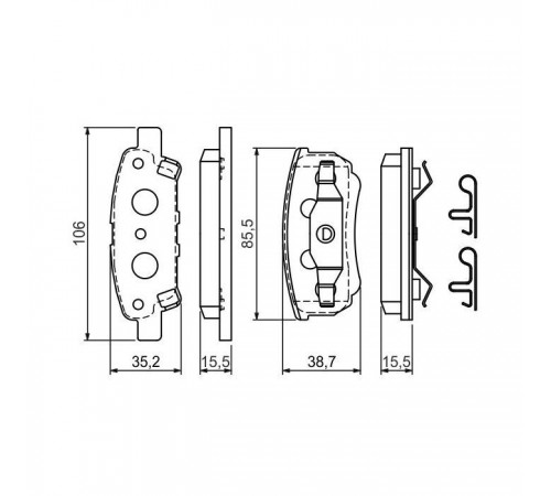 Гальмівні колодки Bosch 0 986 424 814 Гальмівні колодки Bosch 0 986 424 814