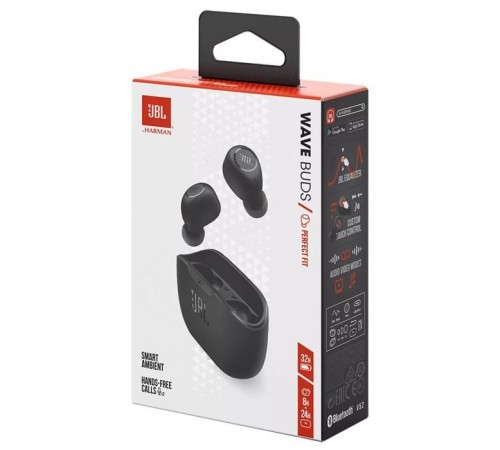 Навушники JBL Wave Buds TWS Black (JBLWBUDSBLK) Навушники JBL Wave Buds TWS Black (JBLWBUDSBLK)