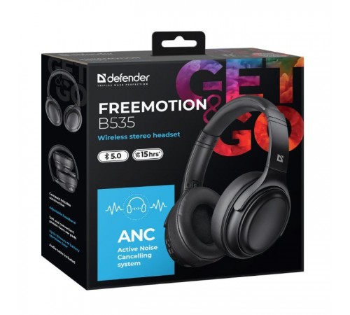 Наушники Defender FreeMotion B535 Bluetooth Black (63535) Наушники Defender FreeMotion B535 Bluetooth Black (63535)