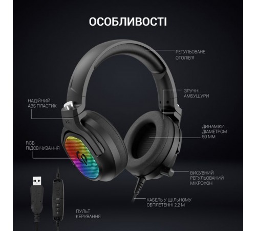Наушники GamePro HS1300 RGB 7.1 Black (HS1300) Наушники GamePro HS1300 RGB 7.1 Black (HS1300)