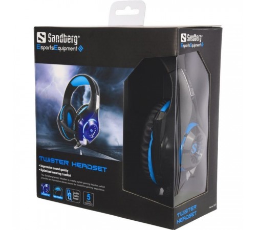 Навушники Sandberg Twister Headset Led Black (125-79) Навушники Sandberg Twister Headset Led Black (125-79)