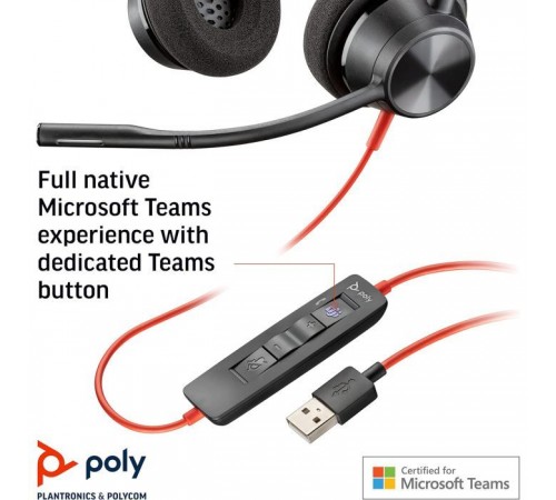 Навушники Poly Blackwire 3320-M USB-A/C (8X220AA) Навушники Poly Blackwire 3320-M USB-A/C (8X220AA)