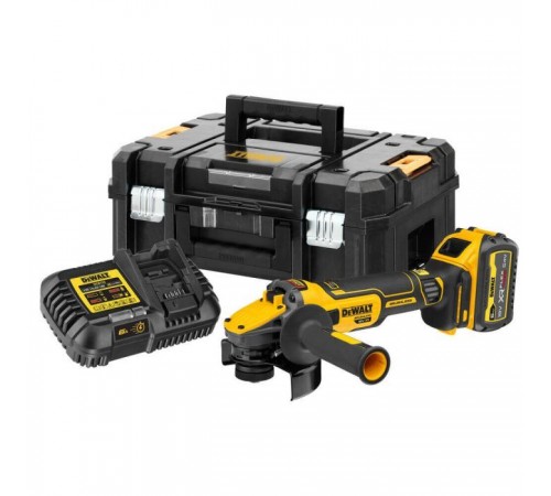 Шліфувальна машина DeWALT 18В XR Li-lon FLEXVOLT, 6Ah, 125 мм, 9000 об/хв, вага 1.81 кг (DCG409T1) Шліфувальна машина DeWALT 18В XR Li-lon FLEXVOLT, 6Ah, 125 мм, 9000 об/хв, вага 1.81 кг (DCG409T1)