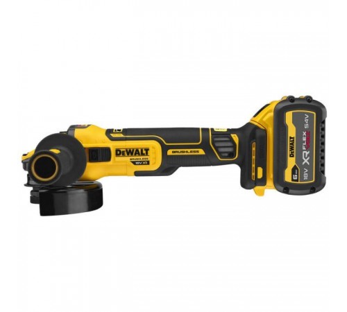Шліфувальна машина DeWALT 18В XR Li-lon FLEXVOLT, 6Ah, 125 мм, 9000 об/хв, вага 1.81 кг (DCG409T1) Шліфувальна машина DeWALT 18В XR Li-lon FLEXVOLT, 6Ah, 125 мм, 9000 об/хв, вага 1.81 кг (DCG409T1)