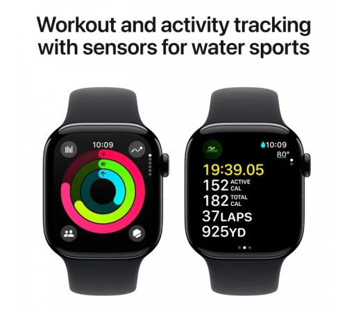 Смарт-годинник Apple Watch Series 10 GPS 42mm Jet Black Aluminium Case with Black Sport Band - S/M (MWWE3QH/A) Смарт-годинник Apple Watch Series 10 GPS 42mm Jet Black Aluminium Case with Black Sport Band - S/M (MWWE3QH/A)