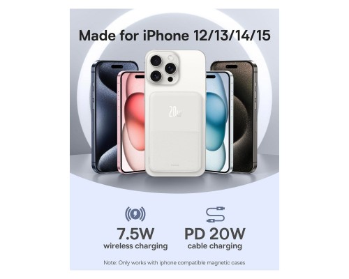 Батарея універсальна Baseus MagPro 5000mAh 20W, White (PPCXZ05) (P10064100222-00) Батарея універсальна Baseus MagPro 5000mAh 20W, White (PPCXZ05) (P10064100222-00)