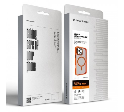 Чохол до мобільного телефона Armorstandart Unit MagSafe SE Apple iPhone 16 Pro Max Orange Black (ARM81151)