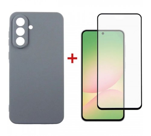 Чохол до мобільного телефона Dengos Kit Samsung Galaxy A56 Carbon + glass (Grey) (DG-KM-138) Чохол до мобільного телефона Dengos Kit Samsung Galaxy A56 Carbon + glass (Grey) (DG-KM-138)